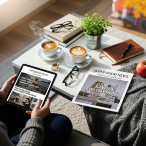 Applewood News, and how can you stay up to date on it? Applewood News and Elevated Everyday Living.